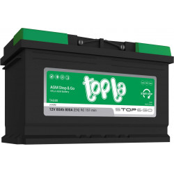 TOPLA ECODRY START/STOP AGM 12V80Ah J+ (L4) EN 800A Akkumulátorok Akkumulátor TOPLA