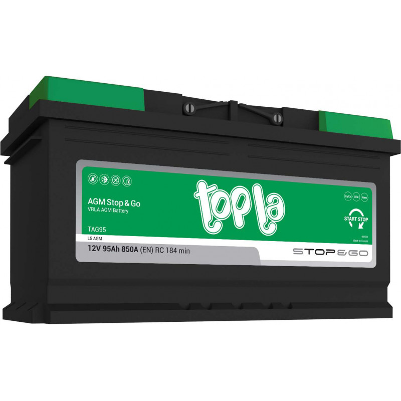 TOPLA ECODRY START/STOP AGM 12V95Ah J+ (L5) EN 850A