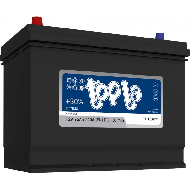 TOPLA-TOP JAPÁN 12V75AH B+ (57024) EN 740A
